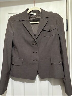 Akris Brown Military-Inspired Double-Breasted Women's Blazer